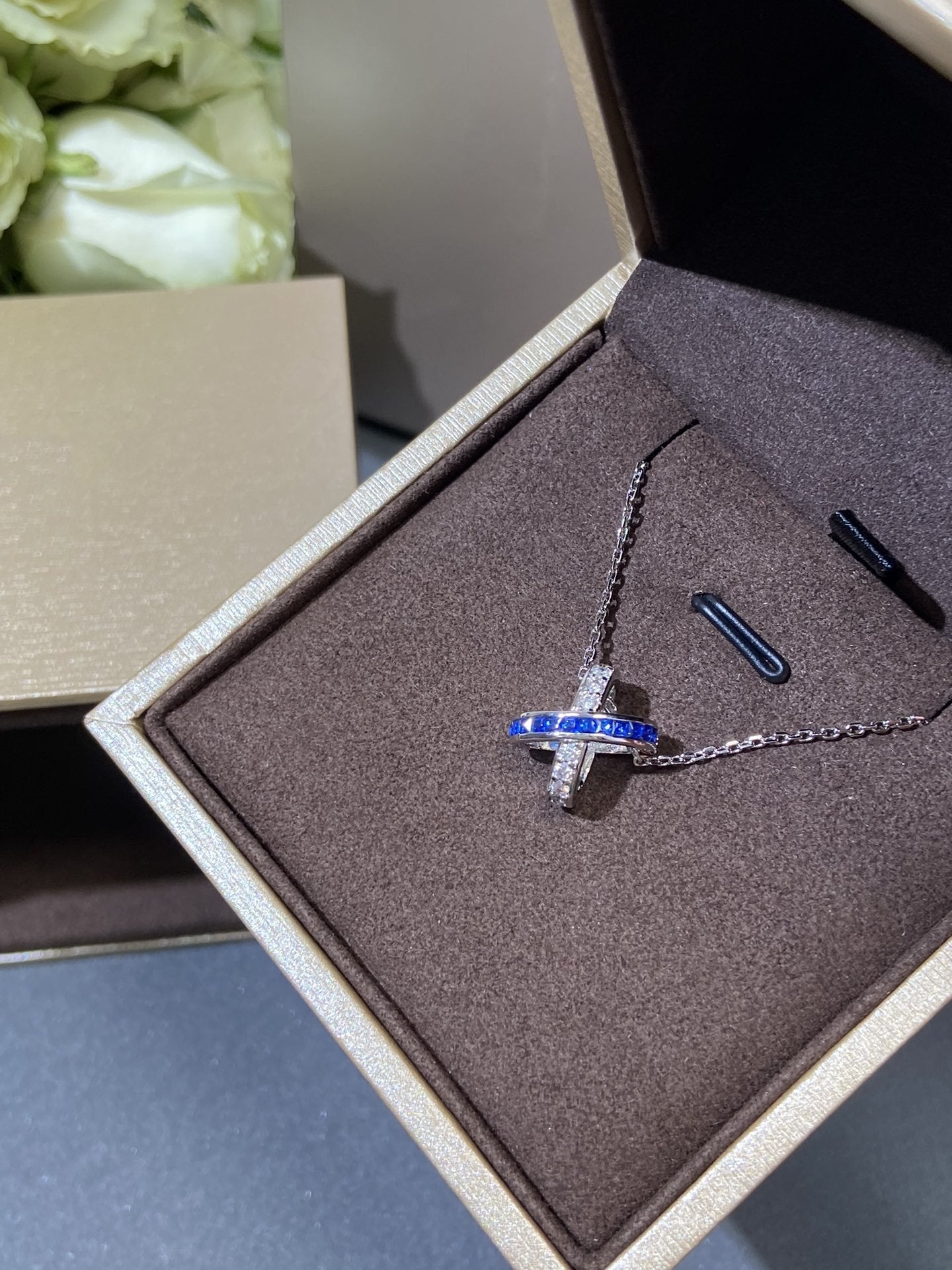 [AuraEcho Jewelry]LIENS DIAMOND SILVER NECKLACE
