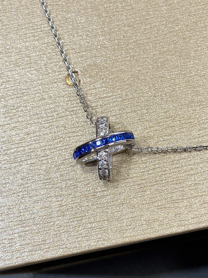 [AuraEcho Jewelry]LIENS DIAMOND SILVER NECKLACE