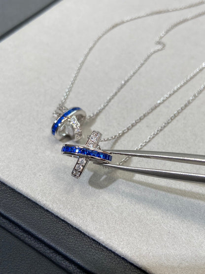 [AuraEcho Jewelry]LIENS DIAMOND SILVER NECKLACE