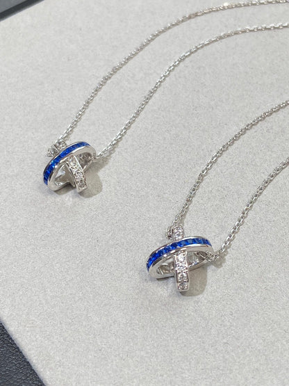 [AuraEcho Jewelry]LIENS DIAMOND SILVER NECKLACE