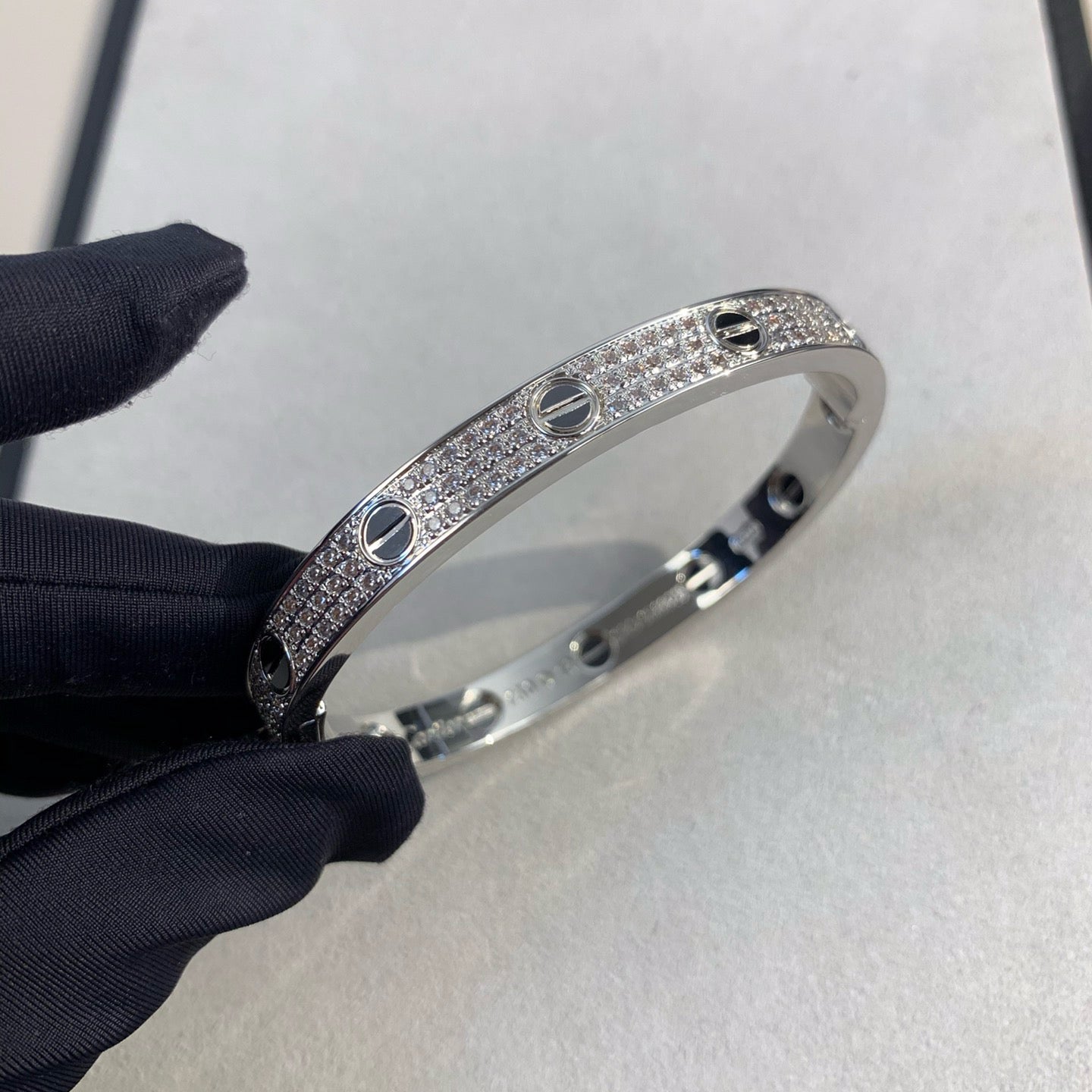 [AuraEcho Jewelry]LOVE BRACELET 6.1MM DIAMOND-PAVED CERAMIC
