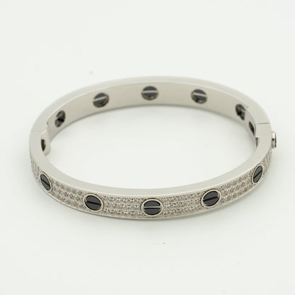 [AuraEcho Jewelry]LOVE BRACELET 6.1MM DIAMOND-PAVED CERAMIC