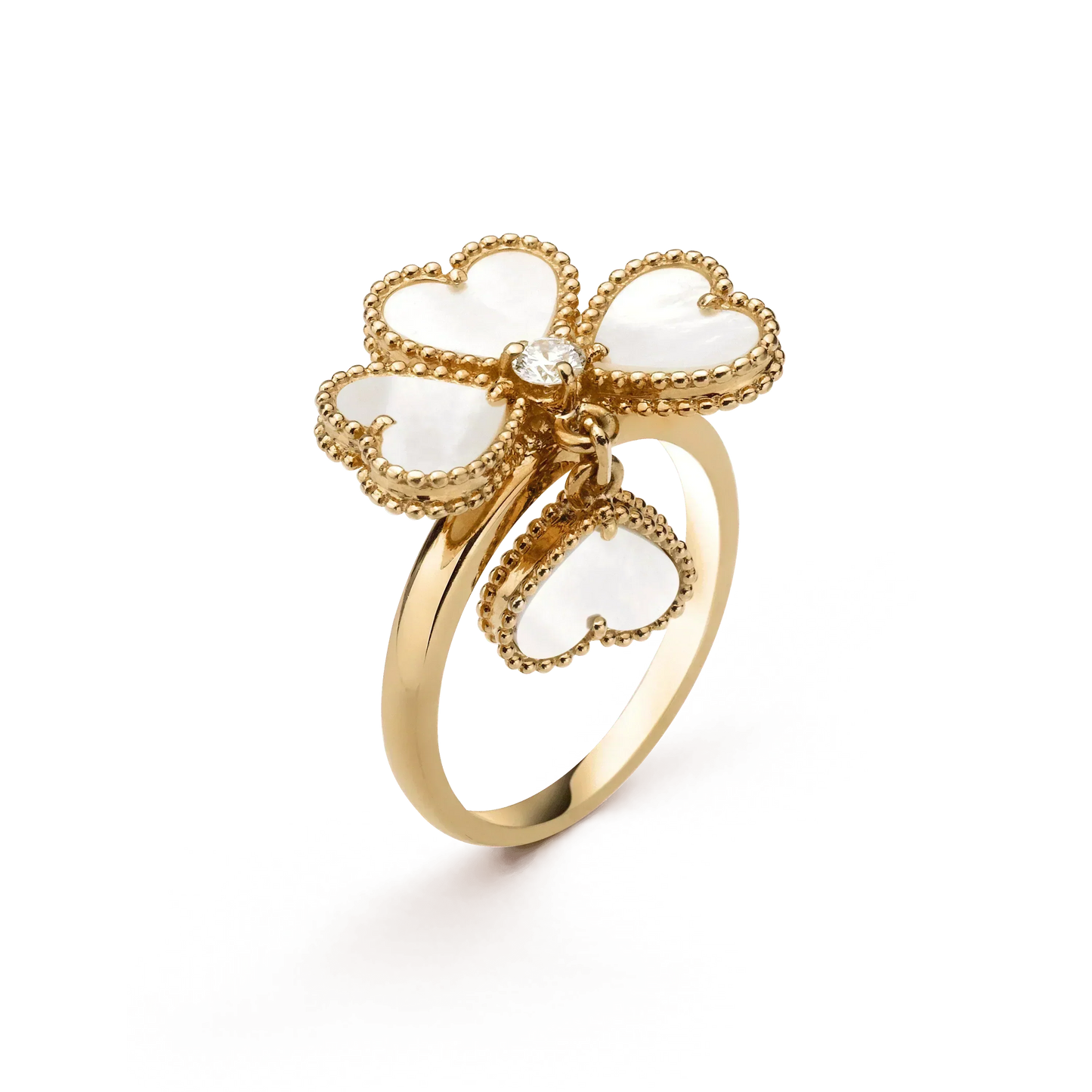 [AuraEcho Jewelry]SWEET CLOVER WHITE MOP RING