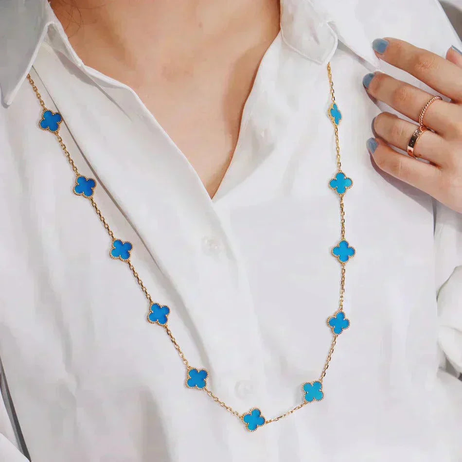[AuraEcho Jewelry]CLOVER 20 MOTIFS TURQUOISE GOLD
