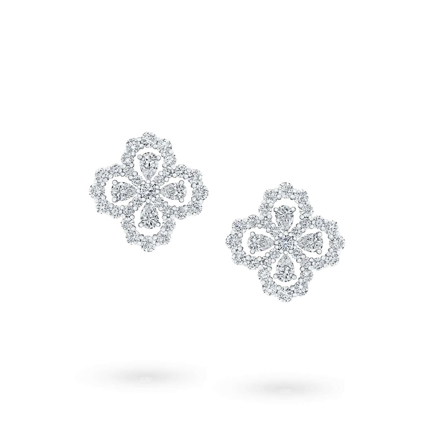 [AuraEcho Jewelry]LOOP EARRINGS FULL MOTIF DIAMOND 16MM SILVE
